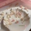 Aretes de Flor de Cerezo de Verano Aguja de Plata Corazón de Niña Dulce Sentido del Diseño de Nicho Tridimensional Lujo Ligero Rosa Delicados Aretes de Flor