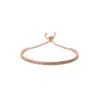 Pulsera de Plata de Ley 925 con Temperamento Diario, Brillo para Fiesta, Oro Rosa, Microincrustación, Ajustable