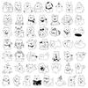 Original 51 pegatinas en blanco y negro West Highland caricatura de cachorro en blanco y negro decoración para carcasa de teléfono móvil cuaderno bolsa de pegatinas al por mayor