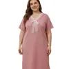 Bata Sexy de Mujer Tallas Grandes Transfronteriza, Bata de Encaje con Lazo de Manga Corta, Ropa para el Hogar, Venta al por Mayor de Fabricante