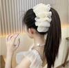 Horquilla de doble cara con forma de burbuja y lazo de malla AB para celebridades de Internet, accesorios para el cabello de mujer