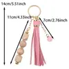 Llavero de Cara Sonriente con Cuentas de Silicona Transfronterizo Cuentas Redondas Octagonales Cordón con Borla Pulsera Borla Colgante para Bolsa Decoración