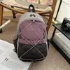 Nova Mochila Estilosa Estilo Montanha com Cordão e Bloqueio de Cores para Casais, Leve para Viagem, Caminhada, Bolsa Transversal e Mochila