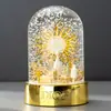Bola de cristal de lujo, manualidades personalizadas de resina, adornos de decoración de escritorio de lujo ligero, regalo de marca globo de nieve