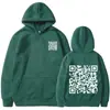 Sudadera con capucha de código QR divertida Broma Sudadera gruesa de invierno divertida