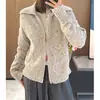 Cárdigan de punto casual de lana multicolor con doble cremallera para mujer, nuevo estilo otoño/invierno 2026, top petite y juvenil