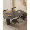 Mesa de Comedor de Pizarra Estilo Francés con Columna Romana Combinación de Silla Mariposa Hogar Apartamento Pequeño Lujo Ligero Isla Mesa de Comedor Integrada