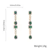 Pendientes Cuadrados de Gota de Diamante Aguja Plateada Moda Retro Elegante Estilo Palacio Pendientes Lujo Ligero Pendientes de Gama Alta Venta al por Mayor