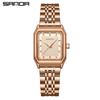 Sanda pulseira de aço alta qualidade medieval pequeno quadrado quartzo feminino relógio moda temperamento pulseira Joker luxo leve relógio de pulso atacado