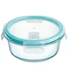 Lonchera Redonda de Vidrio, Apta para Microondas, Tazón Especial con Tapa, Tazón para Sopa, Lonchera Fresca, Grado Alimenticio para Trabajadores de Oficina