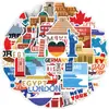 50 Pegatinas de Graffiti de Viaje Europeas para Taza de Agua, Computadora, Teléfono Móvil, Pegatinas Decorativas Impermeables, Pegatinas Creativas de Viaje al por Mayor