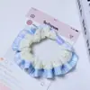 Elástico de Cabelo Doce de Renda Estilo Coreano, Corda de Cabelo de Alta Elasticidade Estilo College para Meninas, Corda de Cabelo para Rabo de Cavalo de Estudante, Xadrez de Tecido