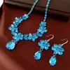 Colgante de Flor de Zirconia con Forma de Gota de Agua, Gancho para Pendiente, Collar, Lujo Ligero, Gama Alta, Conjunto Exquisito, Temperamento, Diseño Elegante, Joyería