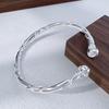 Prata Pura 999.9 Torcido Twist Prego Areia Cabeça de Abóbora Pulseira Luxo Acessível Nicho Estilo Antigo Acessórios para Presente de Aniversário da Namorada