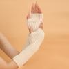 Mangas Tejidas de Color Fluorescente Estilo Coreano Cálidas High Street para Hombre y Mujer Guantes de Medio Dedo de Largo Medio