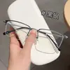 Novos Armações de Óculos Masculinos Ultra Leves Business Casual Meio Aro Escovado Titânio Fabricante Danyang Atacado Podem Ser Personalizados com Lentes de Grau