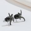 Aretes de Animales Nuevos de Amazon Europeos y Americanos Estilo Vintage ins Oro de 18K Lindo Fantasma Dinosaurio Jirafa