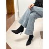 Botines Altos de Tacón Aguja Puntiagudos Marrones para Mujer, Novedad Otoño e Invierno 2026 Botas Elásticas de Tacón Aguja Versátiles Estilo Francés, Botines Ajustados de Gamuza