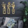 Adesivos de parede de vaso triplo de acrílico de venda quente transfronteiriços Adesivos de espelho decorativo Fundo Parede Sala de estar Quarto Auto-adesivos criativos