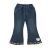 Jeans Estiloso com Micro-Flare e Forro de Veludo para Meninas Outono e Inverno para Bebês 2026 Novas Calças Grossas Roupas Quentes de Inverno