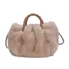 Bolso Nuevo de Peluche, Piel Sintética de Conejo, Lindo Bolso de Calabaza, Bolso de Mano para Mujer, Bolso Cruzado de Hombro Estilo Nube Otoño e Invierno