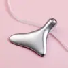 Palo Masajeador de Ojo de Bola Metálica, Palo Masajeador de Crema para Ojos Magnético, Herramienta de Belleza y Cuidado de la Piel, Tabla Masajeadora Raspadora Facial con Forma de Pez