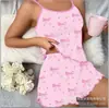 Camisola y Shorts de Verano de Venta Caliente Transfronteriza Europea y Americana Pijama Sexy para Mujer Ropa de Casa Estampada Conjunto de Dos Piezas