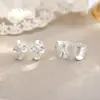Pendientes de Plata de Ley S925 Estilo Falda Fruncida para Mujer, Pendientes de Moda Exquisitos de Lujo Ligero, Joyería para Orejas Plegada de Diseño de Nicho