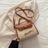 Bolso Cruzado Bordado con Letras 2025 Verano Nuevo Moderno Elegante Bolso Cuadrado Pequeño a la Moda Versátil de Mano Pequeño de Color Contrastante para Mujer