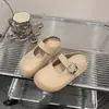 Medias Pantuflas Cerradas de Suela Gruesa para Mujer, Nuevo Estilo Verano 2026, Adecuadas para Usar con Faldas, Sandalias Birkenstock de Estilo Deslizables con Diseño Hueco