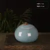 Frasco de té azul y blanco frasco de calabaza frasco de cerámica china frasco de almacenamiento de té frasco de almacenamiento de té a prueba de humedad ceremonia del té té a granel frasco sellado