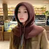 Chapéu de lã quente estilo coreano com tema de urso para outono e inverno, espessado para proteção contra o frio, chapéu com proteção para as orelhas para mulheres, chapéu de malha versátil versão coreana