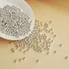 Cuentas de Plata Pura 990 de Ley, Cuentas Redondas, Cuentas Sueltas, Agujero Grande, Agujero Pequeño, Cuentas para Pulseras, Accesorios DIY para Collares, Joyería de Plata Lisa