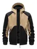 Jaqueta Casaco Masculina Esportiva Outdoor Casual Solta Versátil Tendência Patchwork com Capuz Comércio Exterior