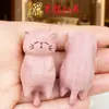 Yiming Xianyuan Gato Acostado Gato Ciprés Rojo Madera de Haya Gato Roto Accesorios Gato Hecho a Mano DIY Colgante para Bolsa Joyería de Dibujos Animados Colgante Gato