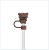 Atacado de Fábrica Estilo Quente Série Fofa Tampa de Canudo 10mm Plug de Poeira Copo Térmico Estéreo 3D Acessórios Personalizados para Canudo