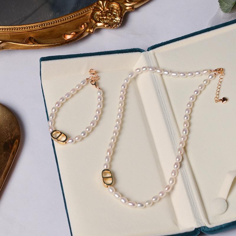 通勤简约天然淡水珍珠项链ins高级感小众14k注金