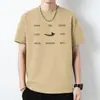 Camiseta de Manga Corta de Algodón Puro para Hombre Verano Tendencia Marca Estampado de Letras Cuello Redondo Top Camisa Base Camiseta de Algodón Puro Manga Media