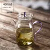 Tetera para uso doméstico con filtro, tetera Song estilo antiguo, juego de té, cafetera de té, transparente con tapa, asa colorida, tetera pequeña de mano