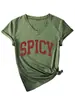Camiseta de Talla Grande 100 kg Estilo Retro Americano con Cuello en V y Mangas Cortas para Mujer, Top Holgado Casual de Verano Adelgazante