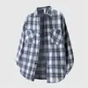 Camisa de Cuadros para Hombre Holgada Casual Manga Larga Estilo Perezoso Japonés Versátil Chaqueta de Moda