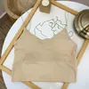 Sujetador tipo Bandeau Inalámbrico Push-Up de Color Sólido Sin Costuras Estilo Coreano de Seda de Hielo Espalda Hermosa para Mujer con Almohadillas