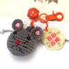Colgante de cabeza de animal de dibujos animados llavero tejido a mano puesto de mercado suministro regalo a mano caja de regalo al por mayor mochila accesorios para mochila escolar