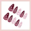 Uñas Postizas Nuevas Transfronterizas Europeas y Americanas Lunares Blanqueadoras Francesas Uñas Postizas Almendra Uñas Falsas 24 Piezas Piezas de Uñas a Juego de Color