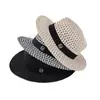 Sombrero de Paja Hueco Estilo Nuevo para Mujer, Sombrero de Sol de Verano, Sombrero de Moda Coreana de Ala Ancha, Sombrero Versátil de Moda para Salidas a la Playa