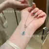 Atacado de fábrica pequeno batata doce natural material perigoso azul jade água cabaça pingente s925 prata incrustado pequeno fresco franja mulheres