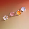 Brincos Mini Florais Simples Estilo Coreano para Mulheres, Brincos Pequenos de Cores Contrastantes, Joias de Orelha Modernas e Doces, Não é Necessário Tirar para Dormir