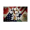 Bandeiras da Copa do Mundo de 2026 dos Estados Unidos, Canadá e México, Bandeiras Nacionais, Banners de Decoração para Atmosfera de Festa Noturna, Bandeiras de Torcida