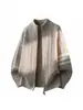 Cardigan Masculino de Tricô com Zíper e Gola Alta, Estilo Inverno Light Luxury, Casual, Toque de Luxo, Modelagem Solta, Confortável