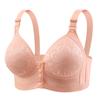 Venda Direta de Fábrica Transfronteiriça Não Magnético e Sem Fio Tamanho Grande Botão Frontal Roupa Íntima para Mães Push-Up Costas Bonitas Novo Sutiã de Renda
